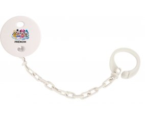 Attache-tétineDisney Mickey donald pluto et bingo design 3 avec prénom couleur Blanc