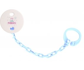 Attache-tétineMy little princess design-1 couleur Bleu ciel