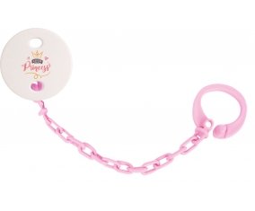 Attache-tétineMy little princess design-2 couleur Rose clair