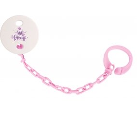 Attache-tétineMy little princess design-5 couleur Rose clair