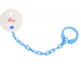 Attache-tétineCouronne jaune princesse couleur Bleu turquoise