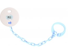 Attache-tétineMon beau prince design-1 couleur Bleu ciel