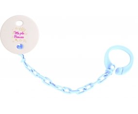 Attache-tétineMa jolie princese design-2 couleur Bleu ciel
