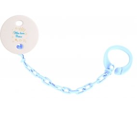 Attache-tétineMon beau prince design-2 couleur Bleu ciel