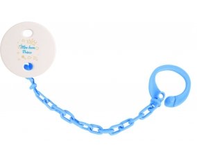 Attache-tétineMon beau prince design-2 couleur Bleu turquoise