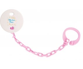 Attache-tétineMon beau prince design-2 couleur Rose clair