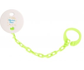 Attache-tétineMon beau prince design-2 couleur Verte