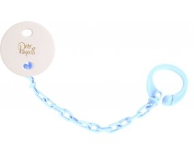 Attache-tétineCouronne dorée princesse couleur Bleu ciel