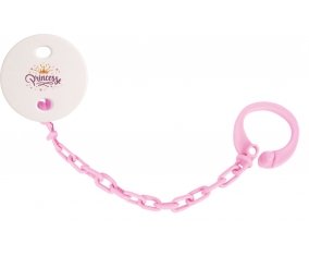 Attache-tétineCouronne jaune étoile princesse design-2 couleur Rose clair