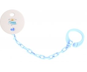 Attache-tétineCouronne jaune étoile prince design-2 couleur Bleu ciel