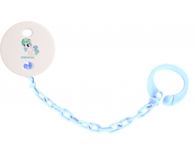 Attache-tétineMy Little Pony Princesse Célestia design-1 avec prénom couleur Bleu ciel