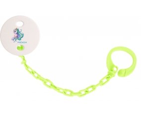 Attache-tétineMy Little Pony Princesse Célestia design-2 avec prénom couleur Verte