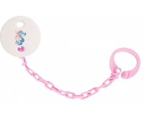 Attache-tétineMy Little Pony Princesse Célestia design-3 avec prénom couleur Rose clair