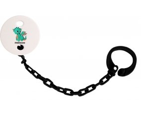 Attache-tétineDragon design-1 avec prénom couleur Noire