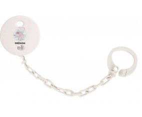 Attache-tétineBébé éléphant lovely avec prénom couleur Blanc