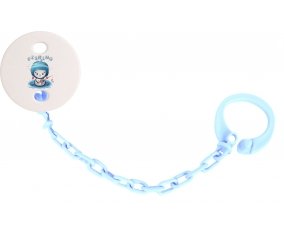 Attache-tétineAnimaux rigolos Fishing couleur Bleu ciel