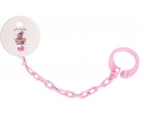 Attache-tétineAnimaux rigolos Friends couleur Rose clair