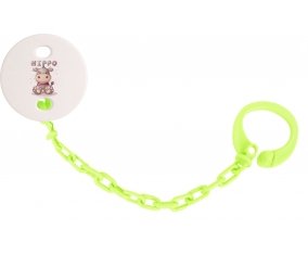 Attache-tétineAnimaux rigolos Hippo couleur Verte
