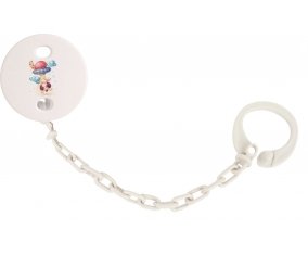 Attache-tétineAnimaux rigolos Secoupe volente chien couleur Blanc