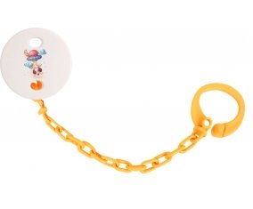 Attache-tétineAnimaux rigolos Secoupe volente chien couleur Orange