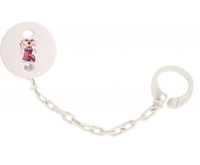 Attache-tétineAnimaux rigolos Woof ! couleur Blanc