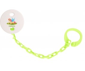 Attache-tétineLicorne design-8 avec prénom couleur Verte