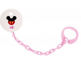 Attache-tétineDisney Mickey short rouge couleur Rose clair