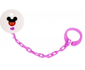 Attache-tétineDisney Mickey short rouge couleur Rose fuschia