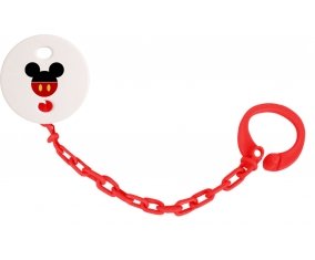 Attache-tétineDisney Mickey short rouge couleur Rouge