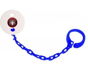 Attache-tétineSpiderman bouton araigné couleur Marine