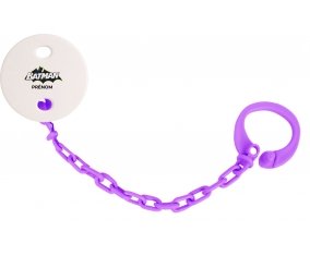 Attache-tétineBatman logo design-2 avec prénom couleur Violet