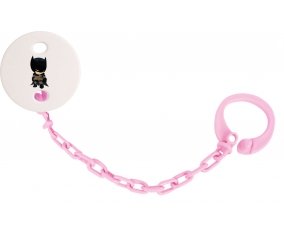 Attache-tétineBatman kids logo couleur Rose clair