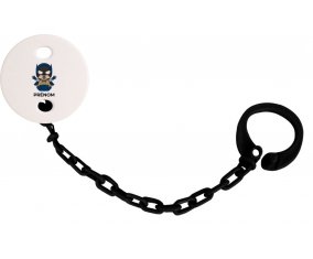 Attache-tétineBatman kids logo design-3 avec prénom couleur Noire