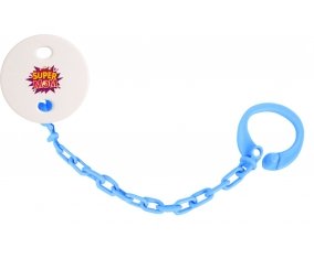 Attache-tétineSuper MOM couleur Bleu turquoise