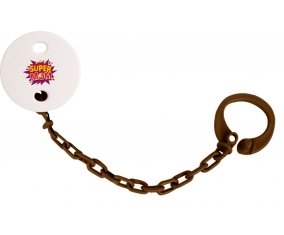 Attache-tétineSuper MOM couleur Marron
