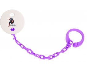 Attache-tétineCaptain America design-1 avec prénom couleur Violet