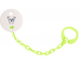 Attache-tétine Spiderman araignée couleur Verte