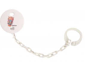 Attache-tétineAnimaux rigolos Taureau avec prénom couleur Blanc
