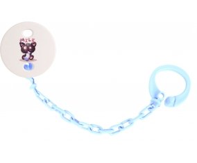 Attache-tétineAnimaux rigolos Milk couleur Bleu ciel