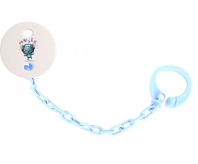 Attache-tétineAnimaux rigolos Music couleur Bleu ciel