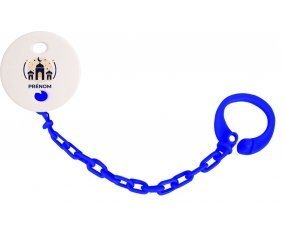 Attache-tétineIslam mosqué avec prénom design-1 couleur Marine