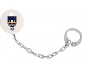 Attache-tétineIslam mosqué avec prénom design-3 couleur Grise