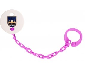 Attache-tétineIslam mosqué avec prénom design-3 couleur Rose fuschia