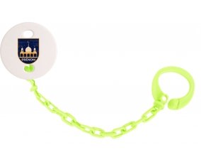 Attache-tétineIslam mosqué avec prénom design-3 couleur Verte