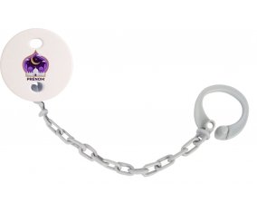 Attache-tétineIslam mosqué avec prénom design-4 couleur Grise