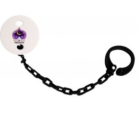 Attache-tétineIslam mosqué avec prénom design-4 couleur Noire