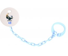 Attache-tétineIslam mosqué avec prénom design-5 couleur Bleu ciel