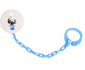 Attache-tétineIslam mosqué avec prénom design-5 couleur Bleu turquoise