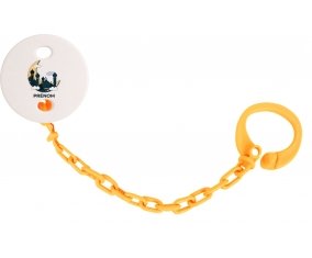 Attache-tétineIslam mosqué avec prénom design-5 couleur Orange