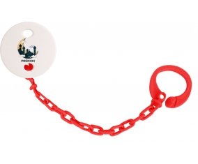 Attache-tétineIslam mosqué avec prénom design-5 couleur Rouge